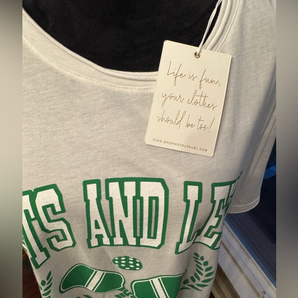 Show Me Your MuMu Pickleball Club Top White and Green - Picture 7 of 11